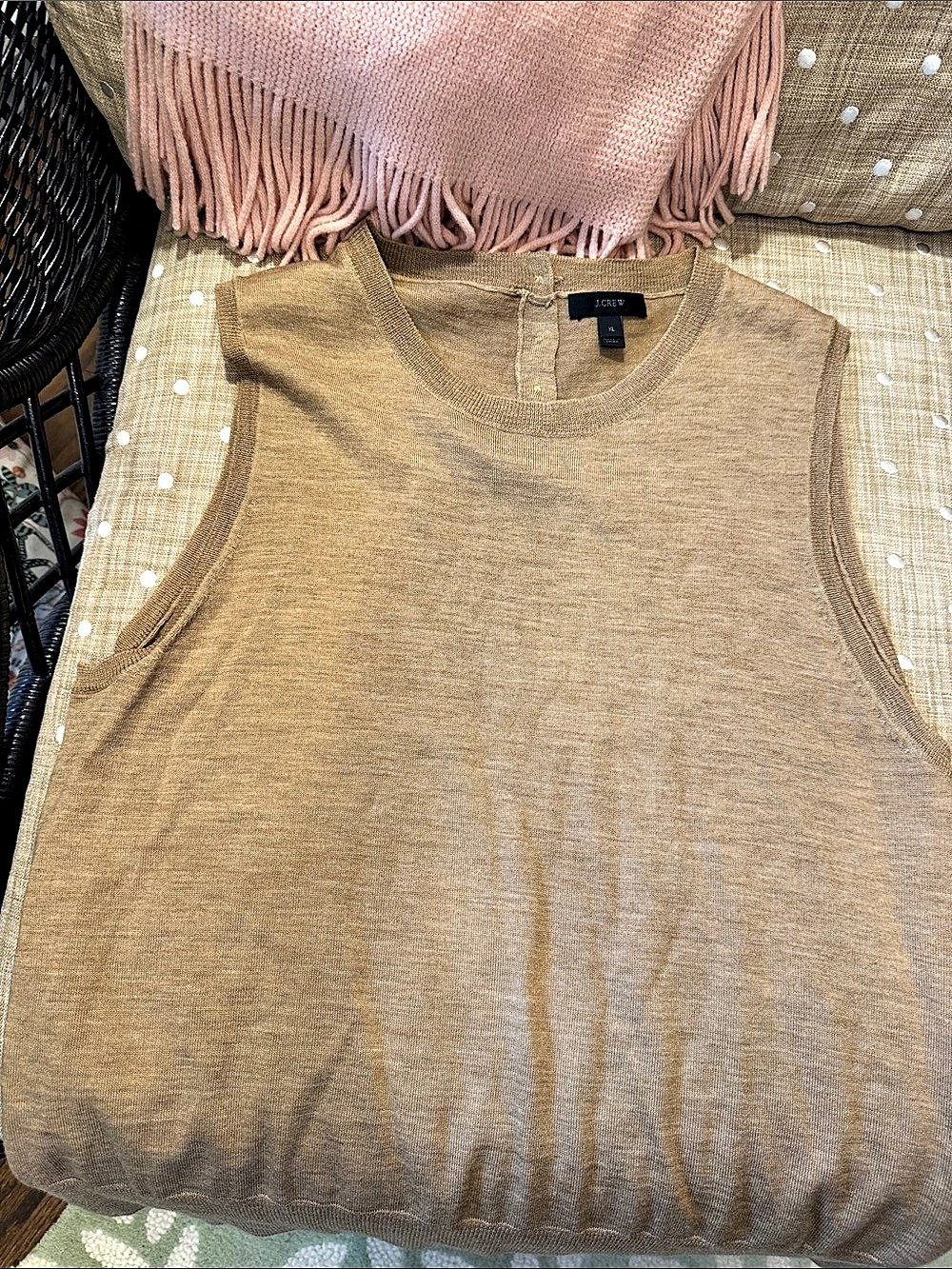 J.Crew Merino Wool Button Front Sweater Vest XL